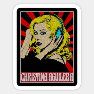 Christina Aguirela Headset Pop Art Style Sticker